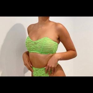 SAVAGE X FENTY - all over me bandeau bralette Green -Small